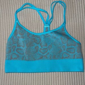 Bombshell Blue Snake Skin Sports Bra with no padding